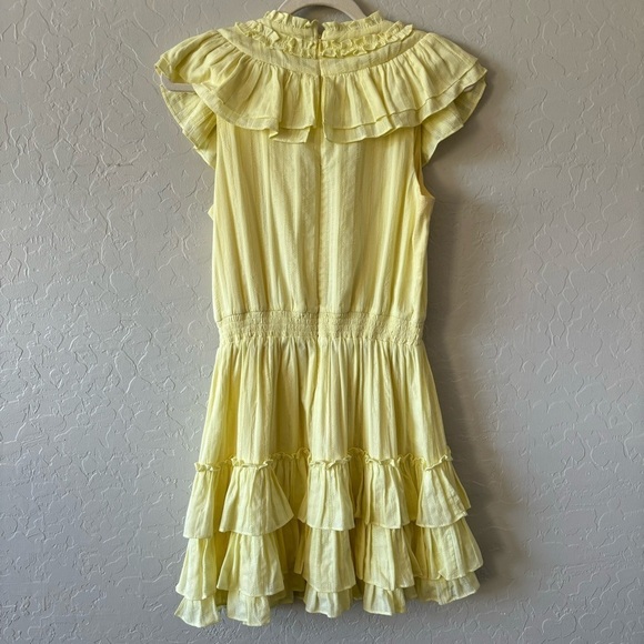 REVOLVE Likely Giordona Butter Yellow A-Line Ruffle Mini Dress Size 2 Coquette - Picture 9 of 12